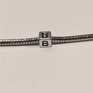 Silver B‎ Spacer Charm for Pandora Style Bracelet